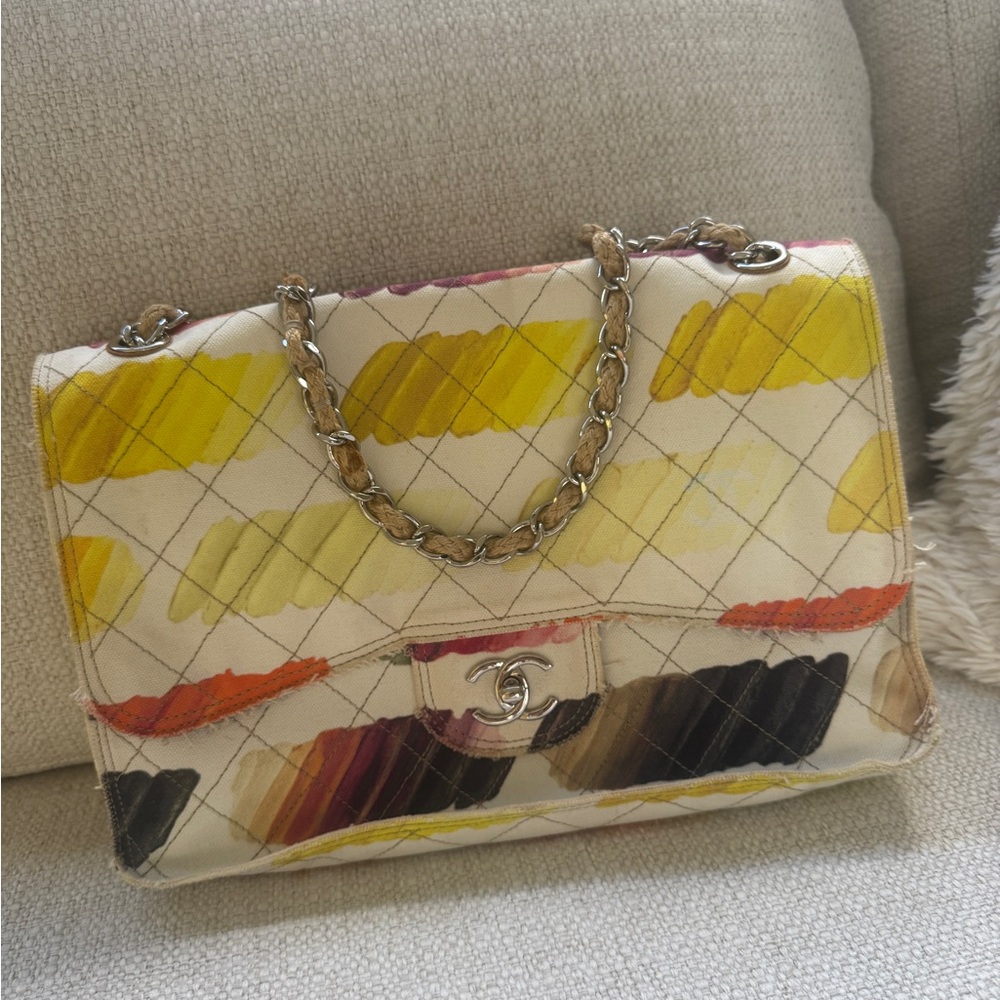 CHANEL LIMITED Edition Colorama
Watercolor Quilted Canvas Single Flap Bag